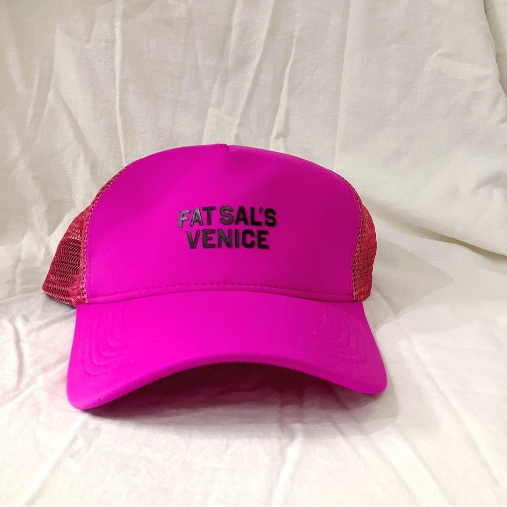 Fat Sal’s Souvenir Trucker Hat in Neon Pink